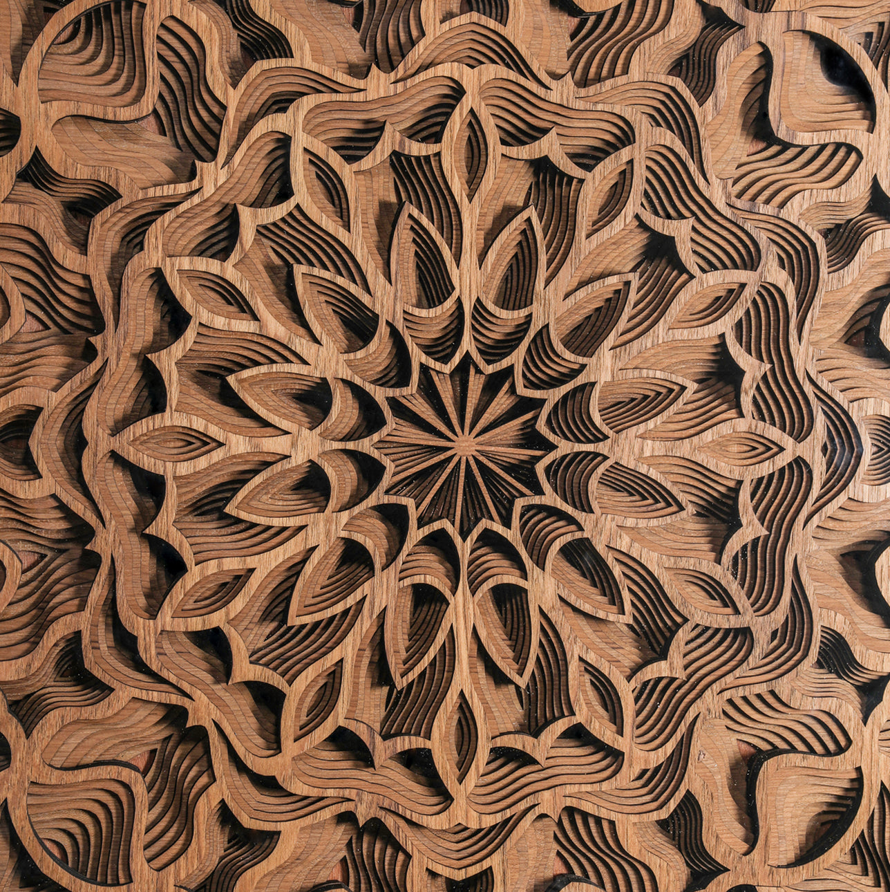 Alora Multi-Layer Wooden Wall Art | 31 x 61 Inch | Mahogany
