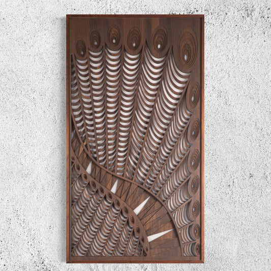 Enigma Multi-Layer Wood Wall Art | Walnut