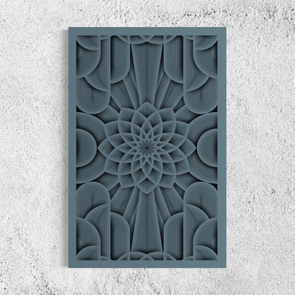 Flower of Life Wooden Wall Art | Color Blue Grey