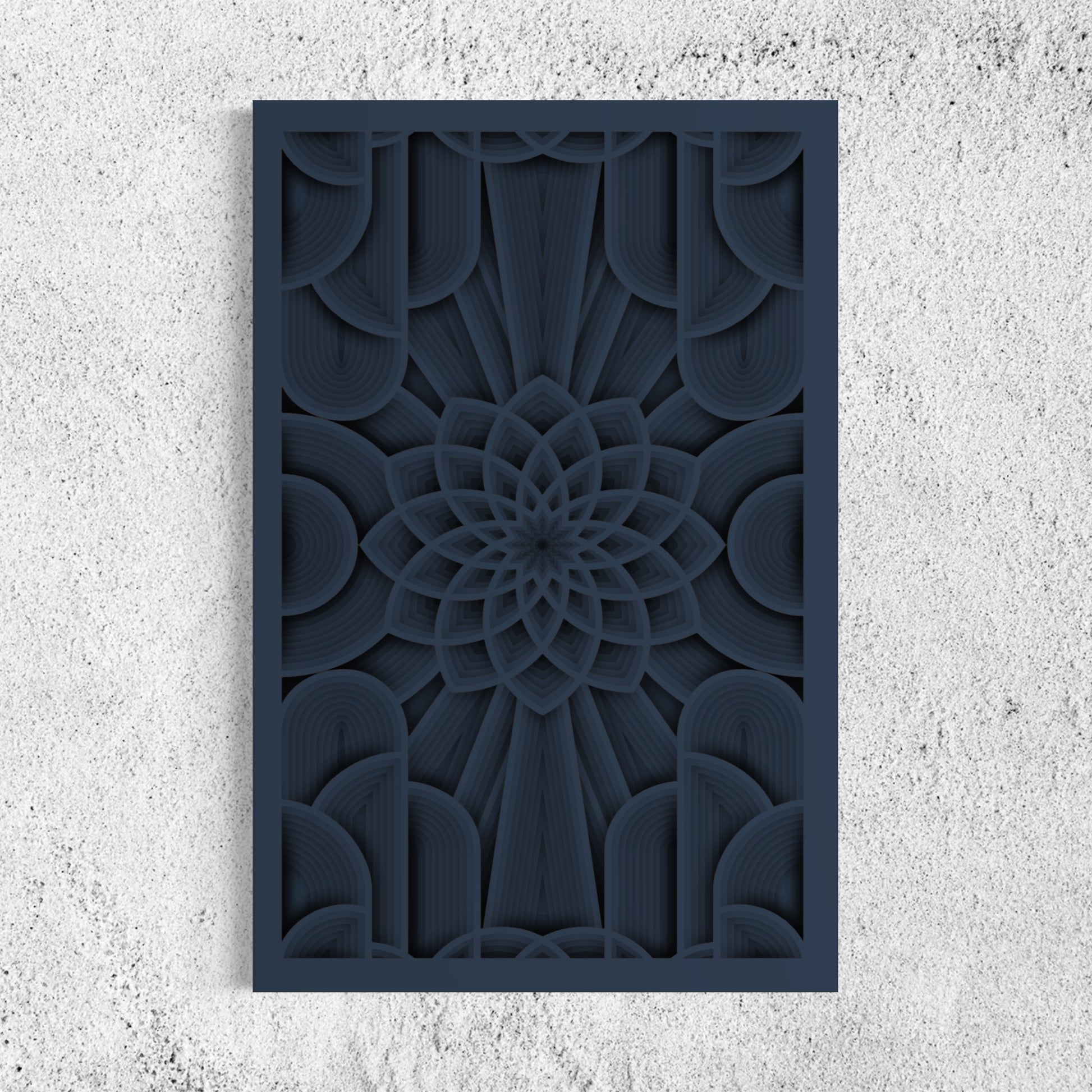 Flower of Life Wooden Wall Art | Color Dark Blue Grey