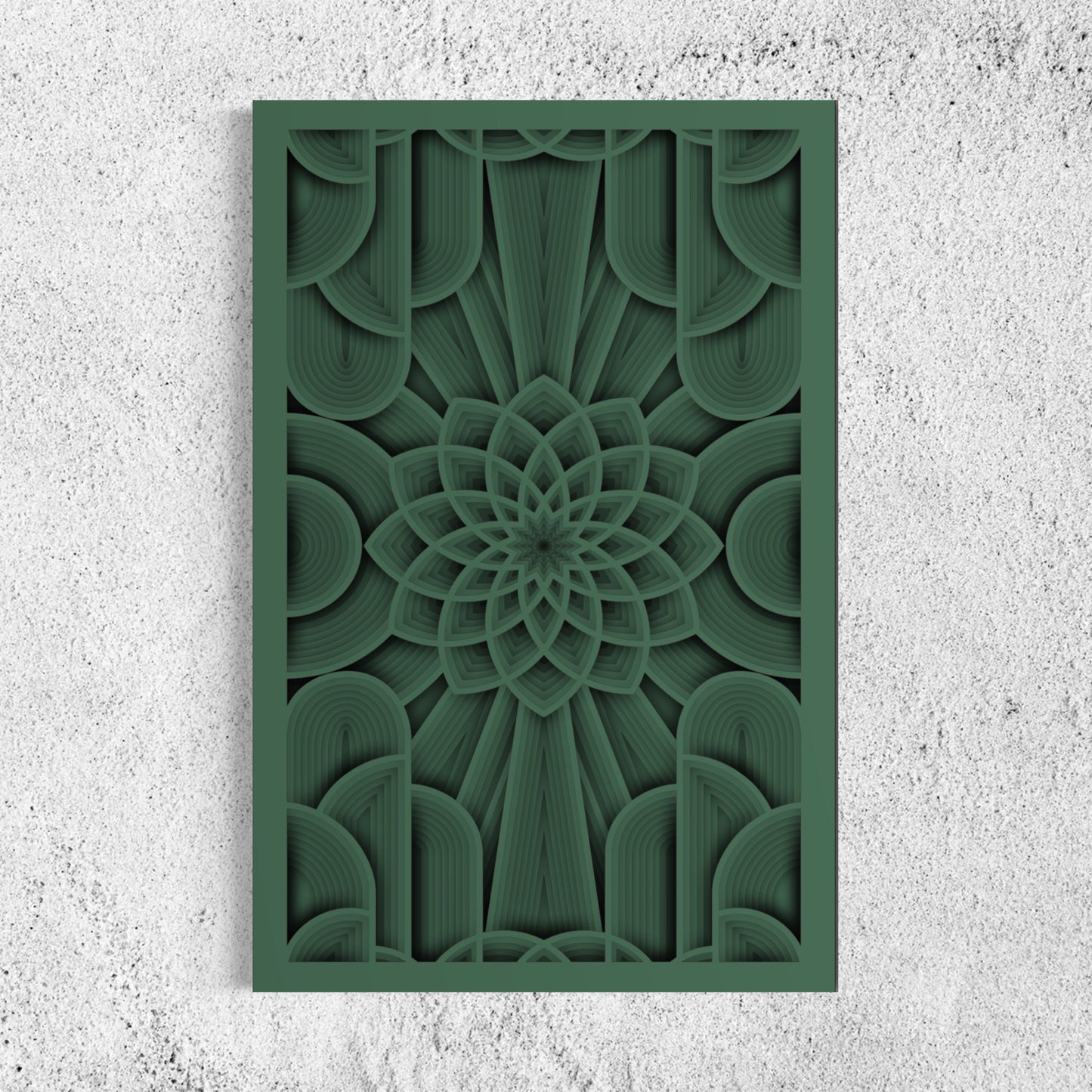 Flower of Life Wooden Wall Art | Color Mineral Green