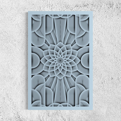 Flower of Life Wooden Wall Art | Color Coral Blue