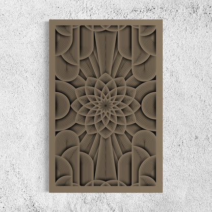 Flower of Life Wooden Wall Art | Color Army Grey