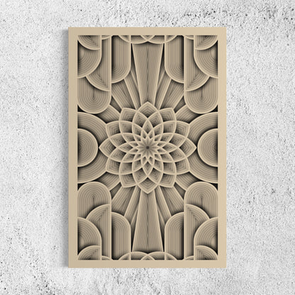 Flower of Life Wooden Wall Art | Color Soft Amber