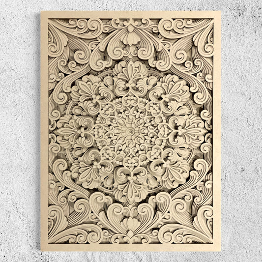 Nebula Multi-Layer Wooden Wall Art | 22 x 30 Inch | White Oak