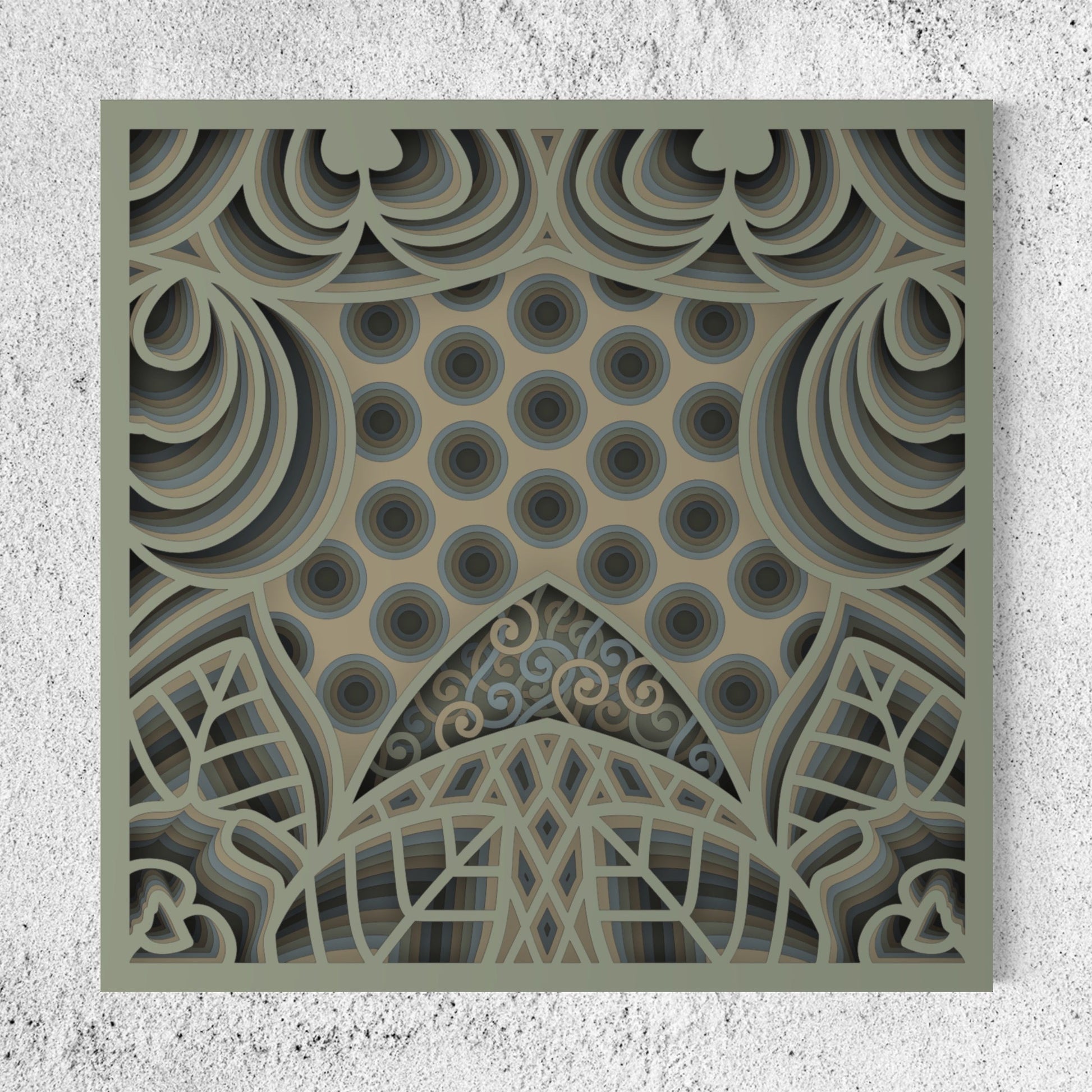 Ace of Spade Wooden Wall Art | 15 x 15 Inch | Color Medium Grey, Pale Oyster And Dark Grey