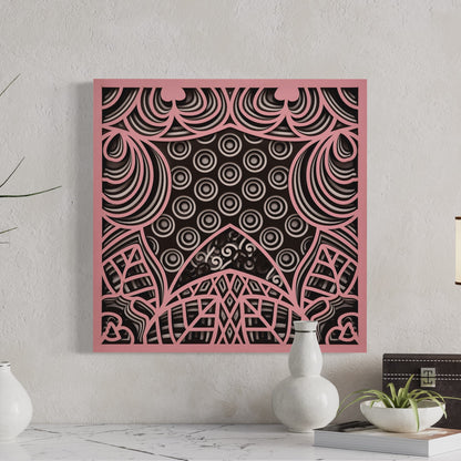 Ace of Spade Wooden Wall Art | 15 x 15 Inch | Color Old Pink, Gondola and Warm Grey