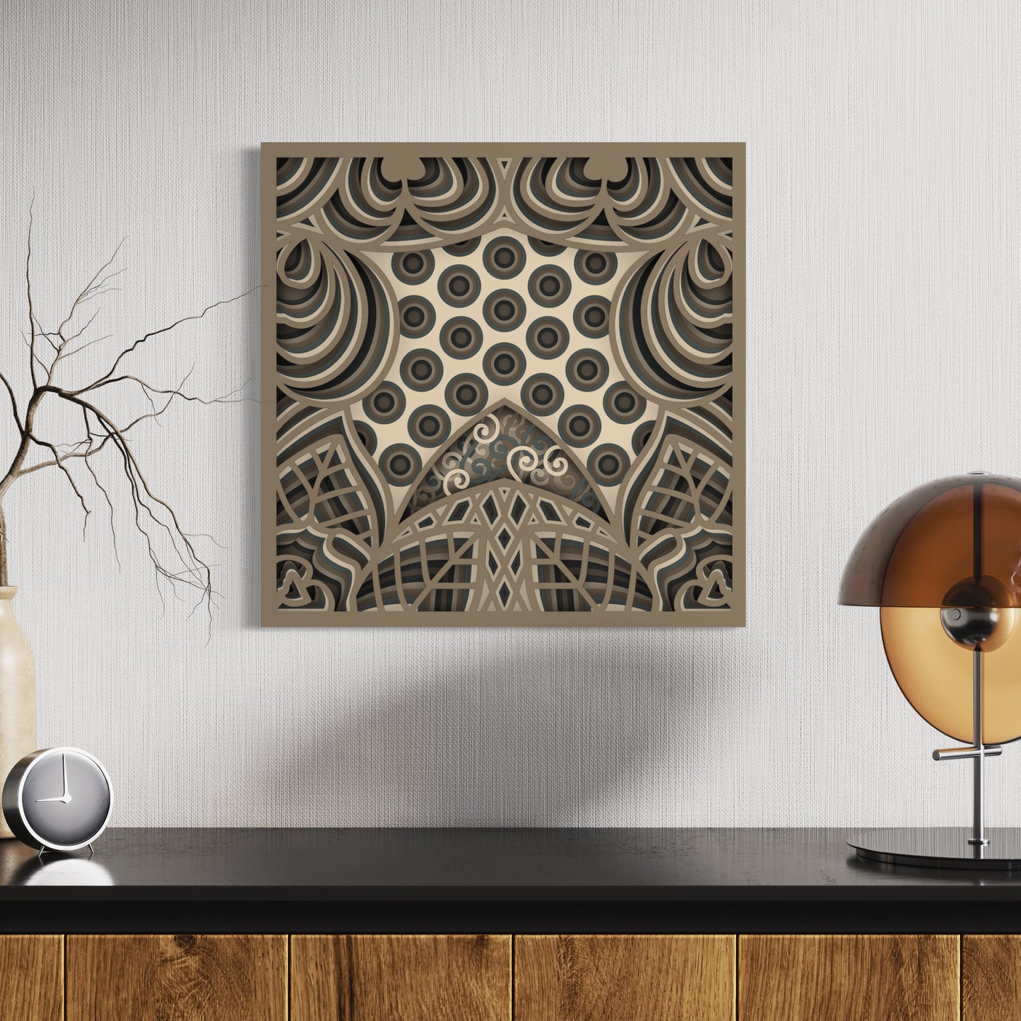 Ace of Spade Wooden Wall Art | 15 x 15 Inch | Colors Brownish Grey, Vanilla And Congo Brown 