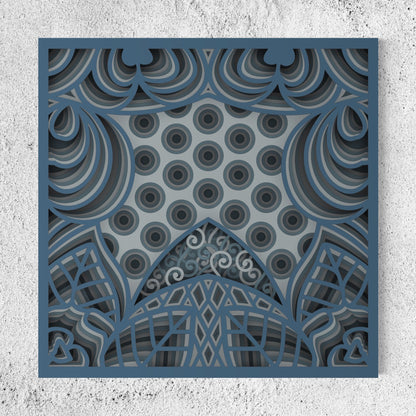 Ace of Spade Wooden Wall Art | 15 x 15 Inch | Color Cyan Blue, Cool Grey and Dark