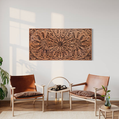 Alora Multi-Layer Wooden Wall Art | 31 x 61 Inch | Mahogany