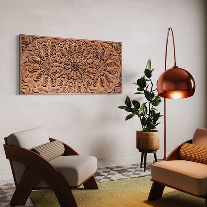 Alora Multi-Layer Wooden Wall Art | 31 x 61 Inch | Mahogany