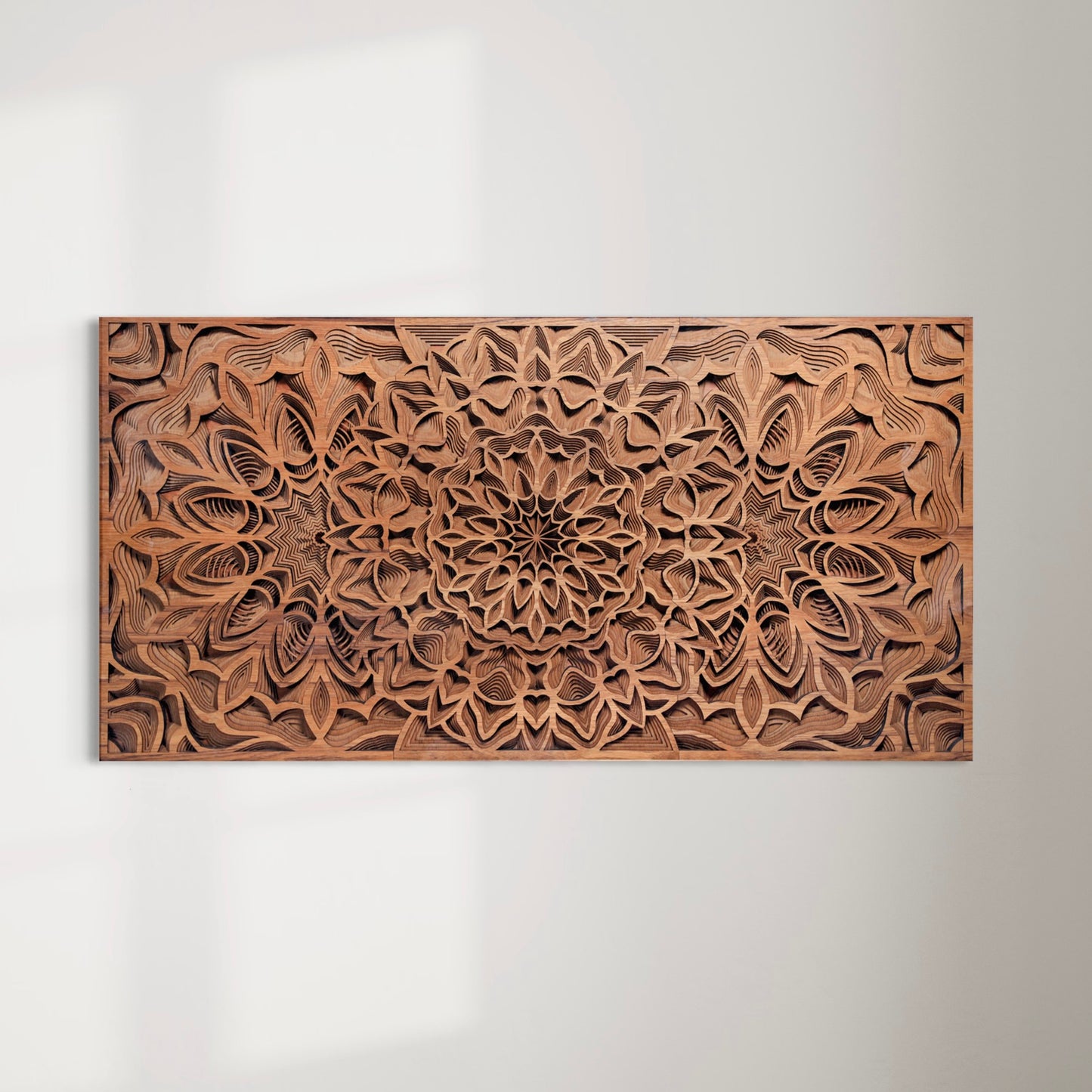 Alora Multi-Layer Wooden Wall Art | 31 x 61 Inch | Mahogany