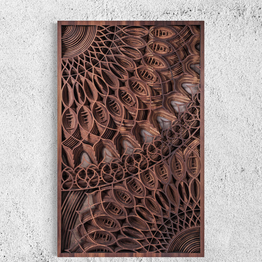 Bloom Multi-Layer Wood Wall Art | Walnut