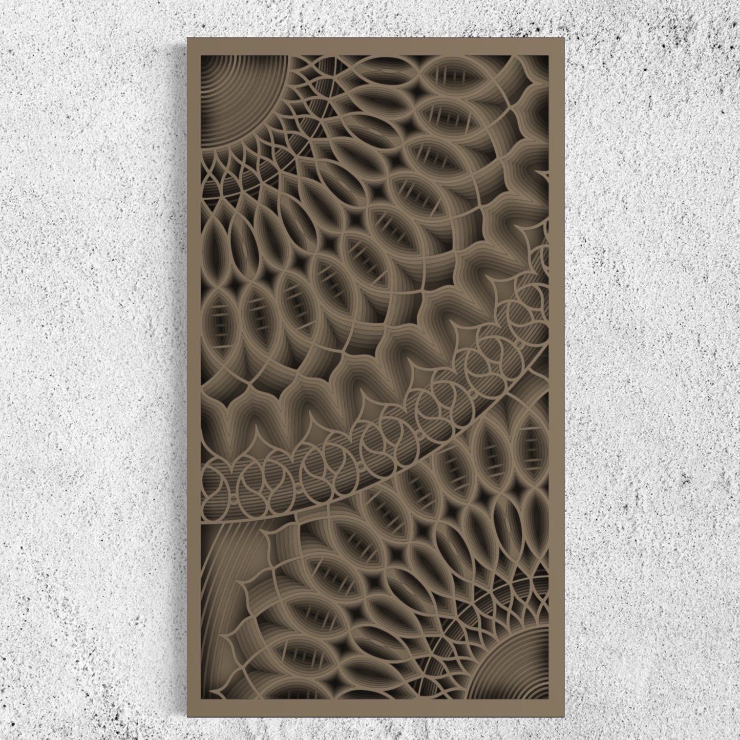 Bloom Wood Wall Art | Color Army Brown