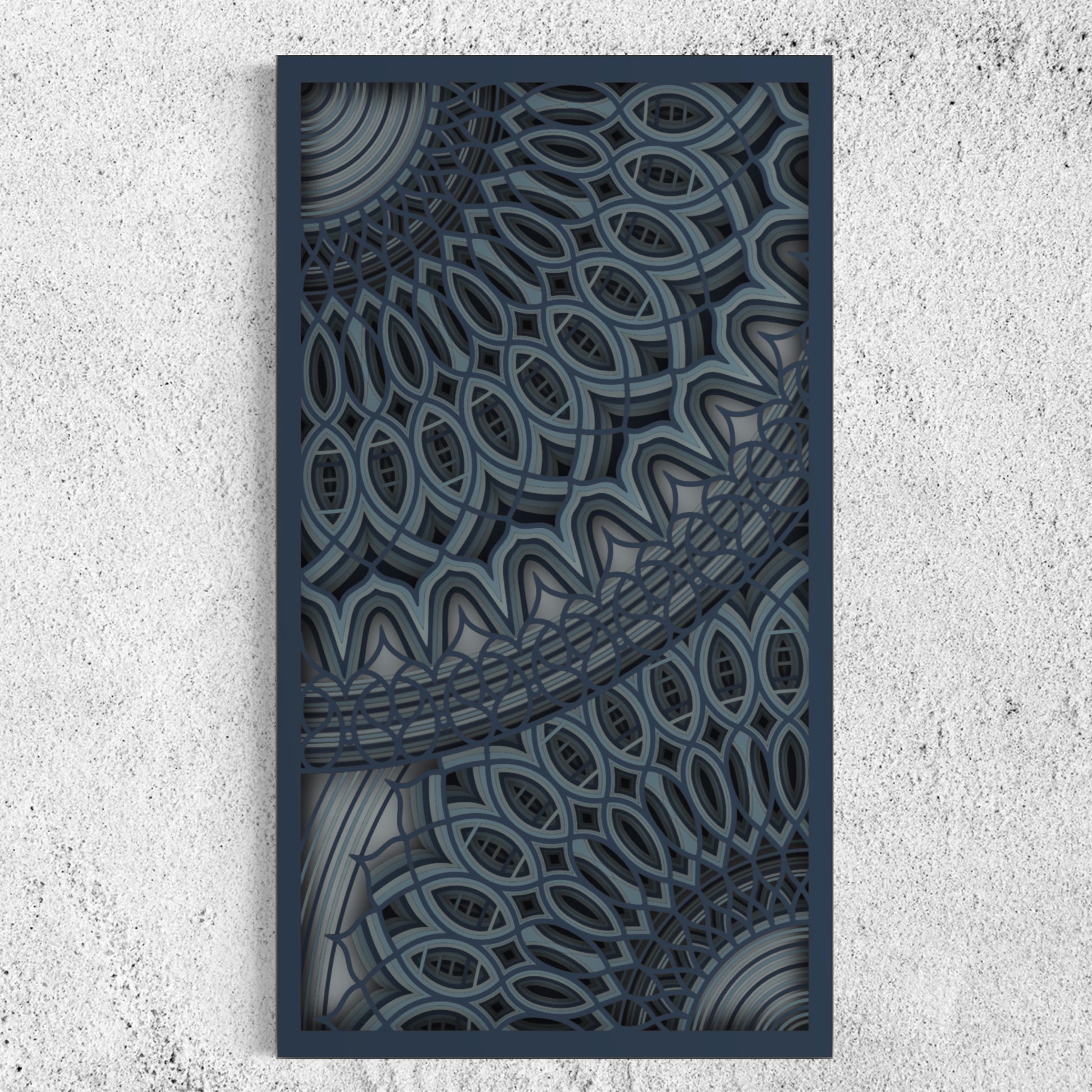 Bloom Wood Wall Art | Color Bright Grey, Blue Grey And Hit Grey