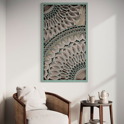 Bloom Wood Wall Art | Color Neptune, Oyster Pink, Coral Blue And pearl Bush