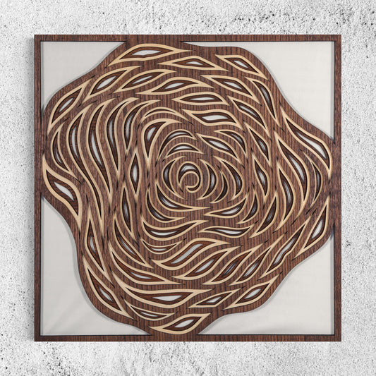 Bark Multi-Layer Wooden Wall Art | Mahogany