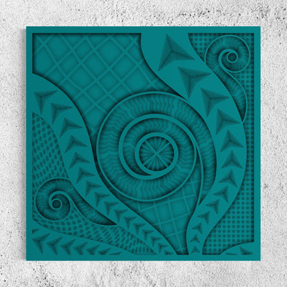 Chronicles Wood Wall Art | Color Deep Aqua