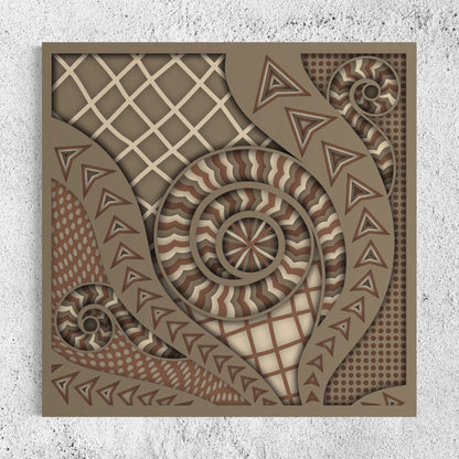 Chronicles Wood Wall Art | Color Roman Coffee,Soft Amber and Brownish Grey