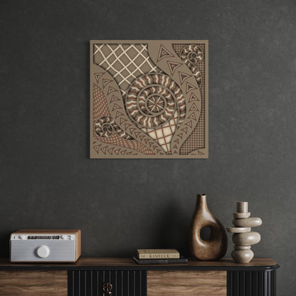 Chronicles Wood Wall Art | Color Foggy Grey,Brownish Grey and Tobacco Brown