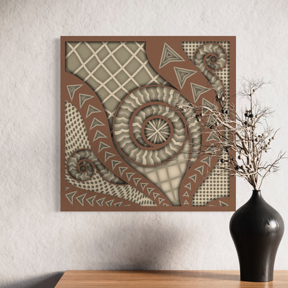 Chronicles Wood Wall Art | Color Warm Grey, Foggy Grey and Tobacco Brown