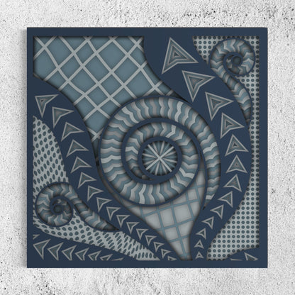 Chronicles Wood Wall Art | Color Blue Grey,Hit Grey and Dark Blue Grey