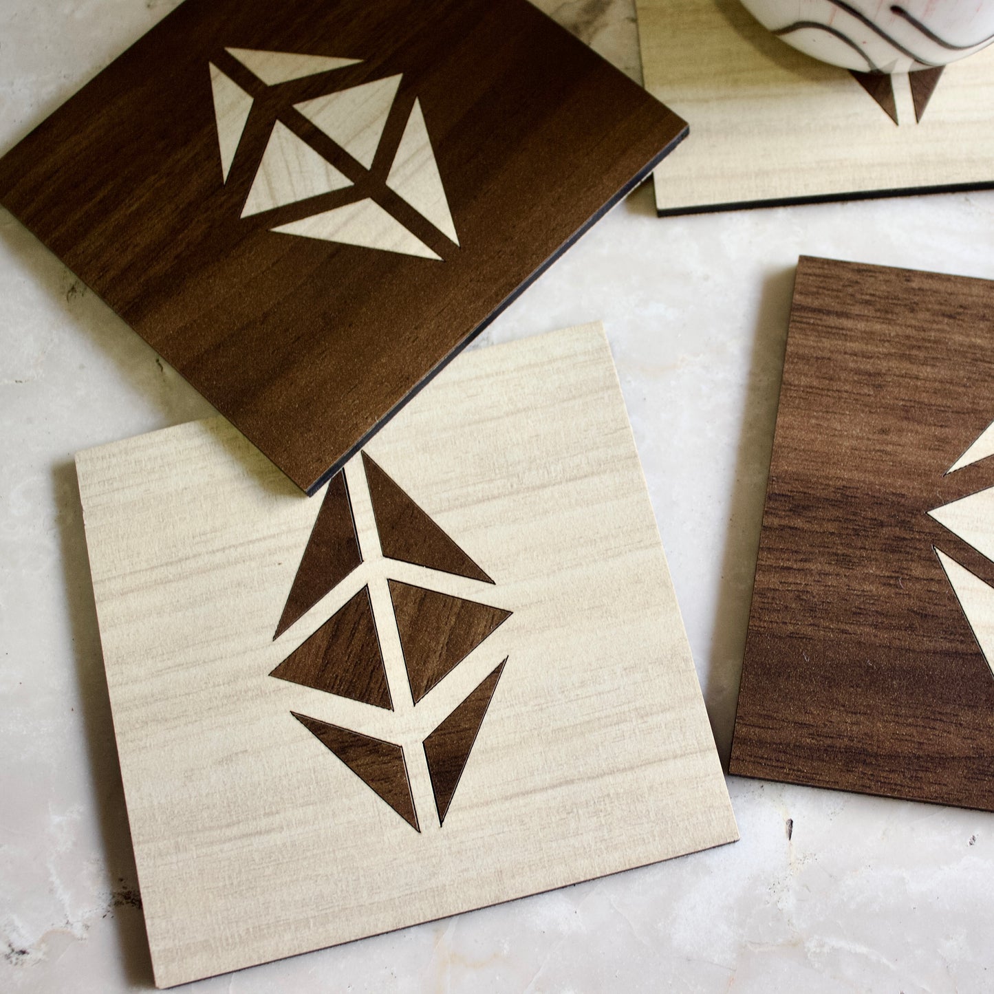 Ethereum Coaster Set | Crypto Coasters | Wood Coasters | Decorative Coasters