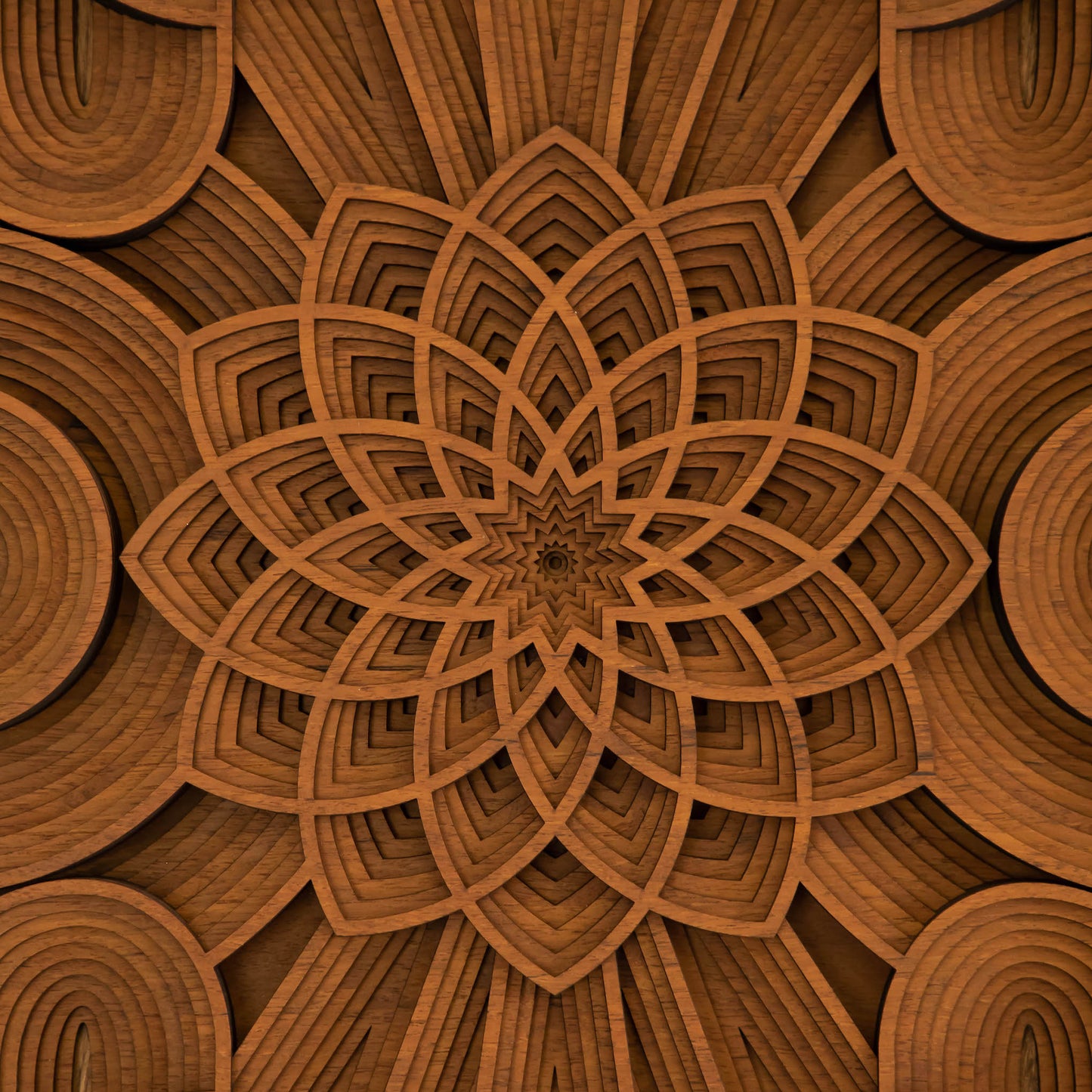 Flower of Life Mandala Wood Wall Art | Mahogany