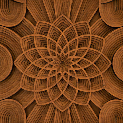 Flower of Life Mandala Wood Wall Art | Mahogany