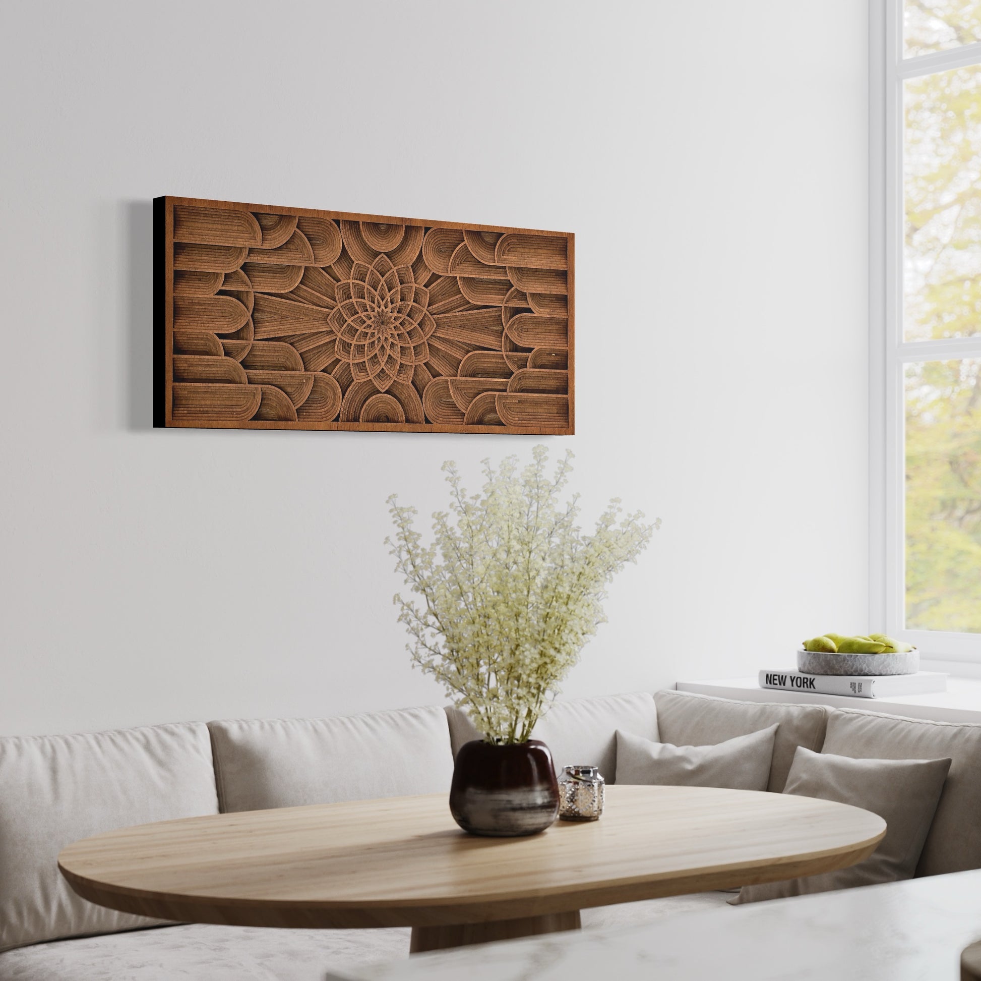 Flower of Life Mandala Wood Wall Art | Mahogany