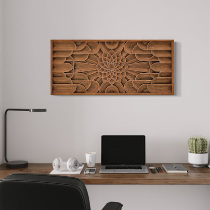 Flower of Life Mandala Wood Wall Art | walnut