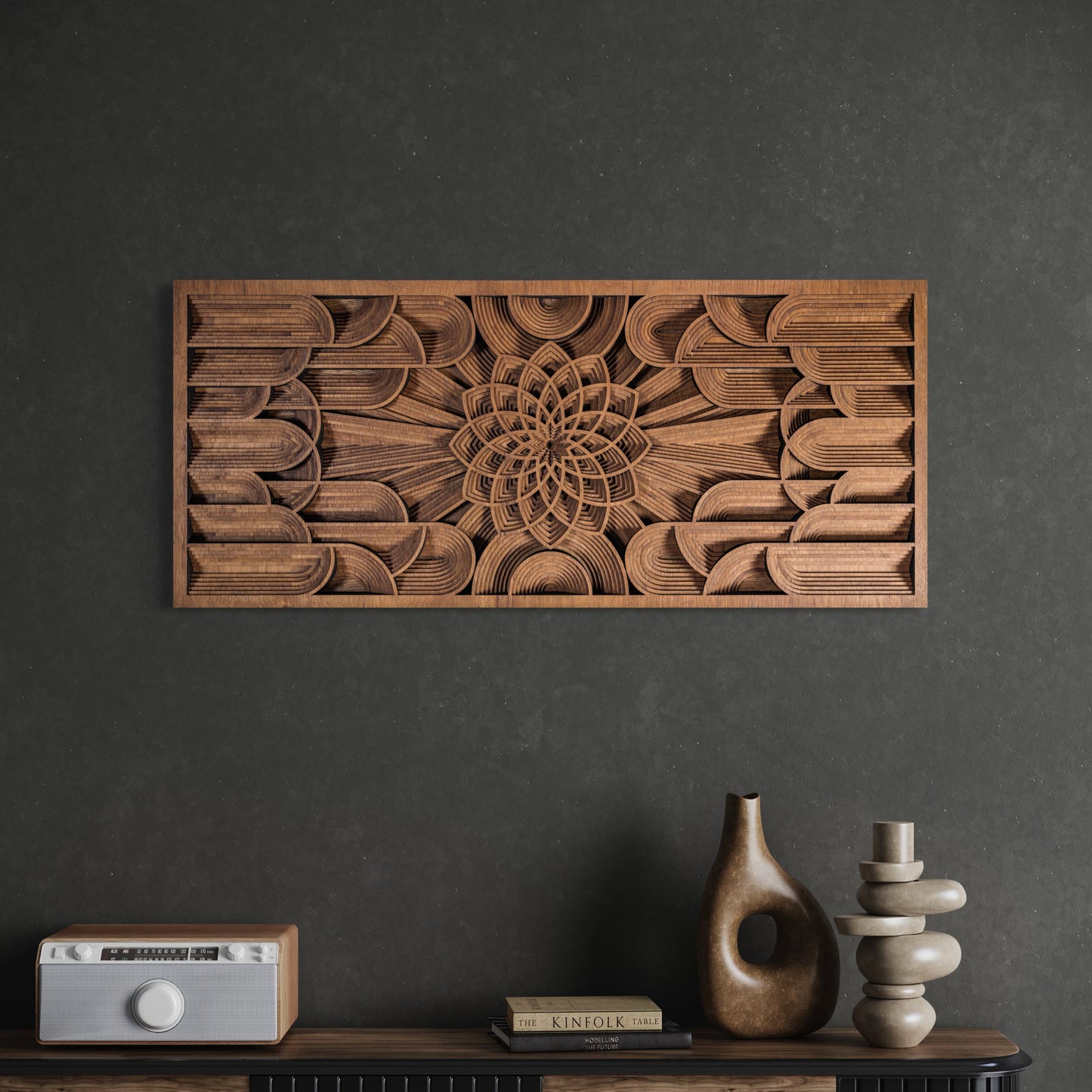 Flower of Life Mandala Wood Wall Art | Mahogany