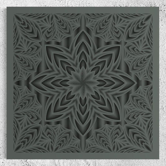 Arrows Bloom Wooden Wall Art | 38 x 38 Inch | Color Cloudy Grey