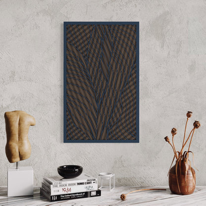 Intersection Wood Wall Art | Color Dark Blue Grey and Dull Brown