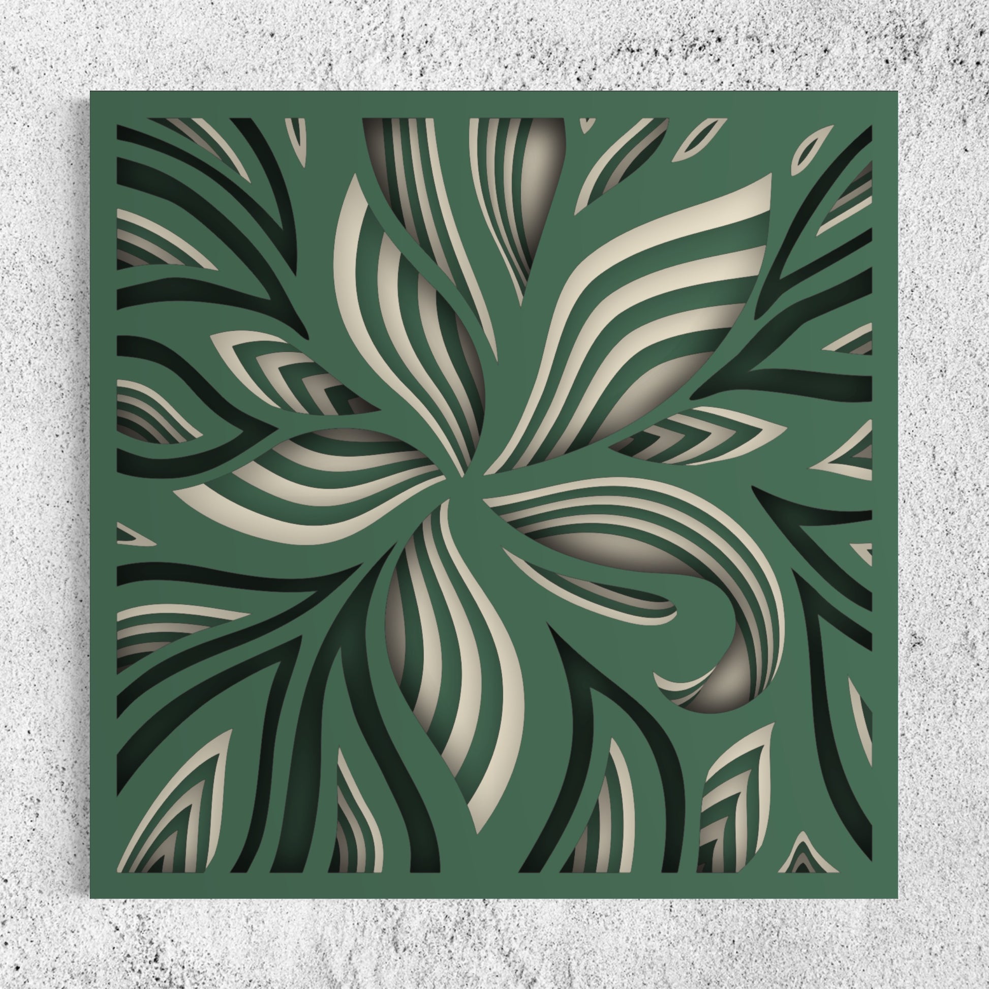 Lily Wooden Wall Art | 15 x 15 Inch | Color Mineral Green And Pearl Bush 
