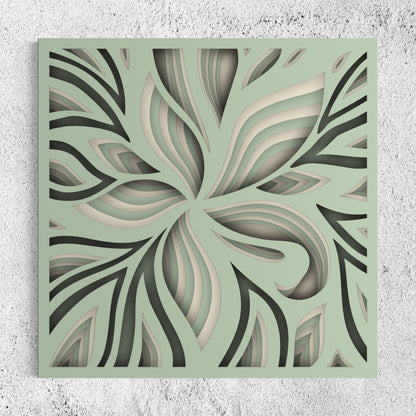 Lily Wooden Wall Art | 15 x 15 Inch | Color Clay Ash And Pearl Bush 