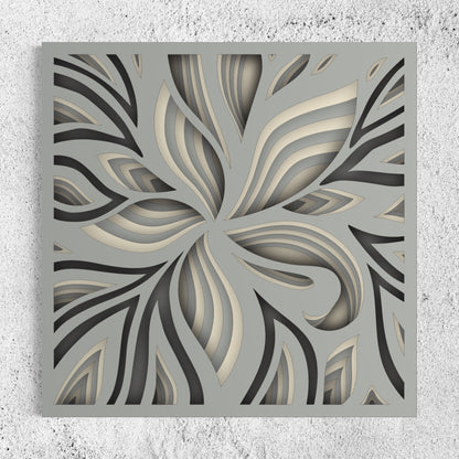 Lily Wooden Wall Art | 15 x 15 Inch | Color Hit Grey And Pearl Bush 