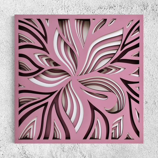 Lily Wooden Wall Art | 15 x 15 Inch | Color Bountbatten Pink And Pearl Bushn