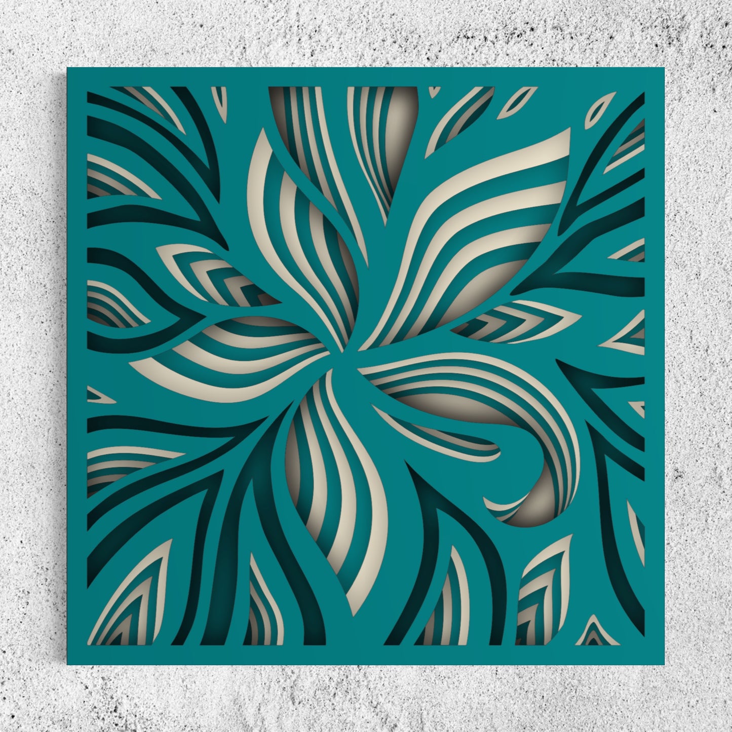 Lily Wooden Wall Art | 15 x 15 Inch | Color Ocean And Pearl Bush 