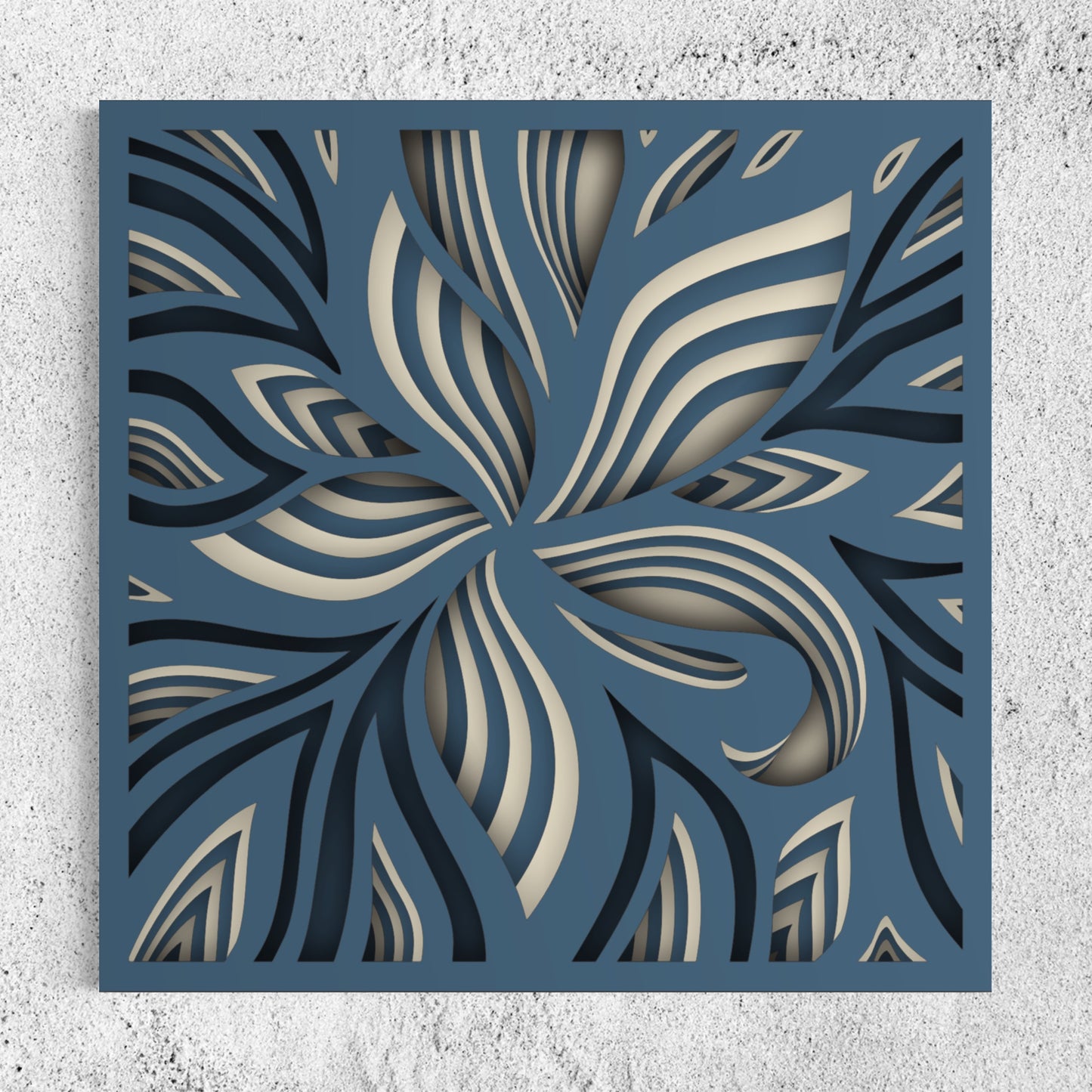 Lily Wooden Wall Art | 15 x 15 Inch | Color Blue Bayoux And Pearl Bush 