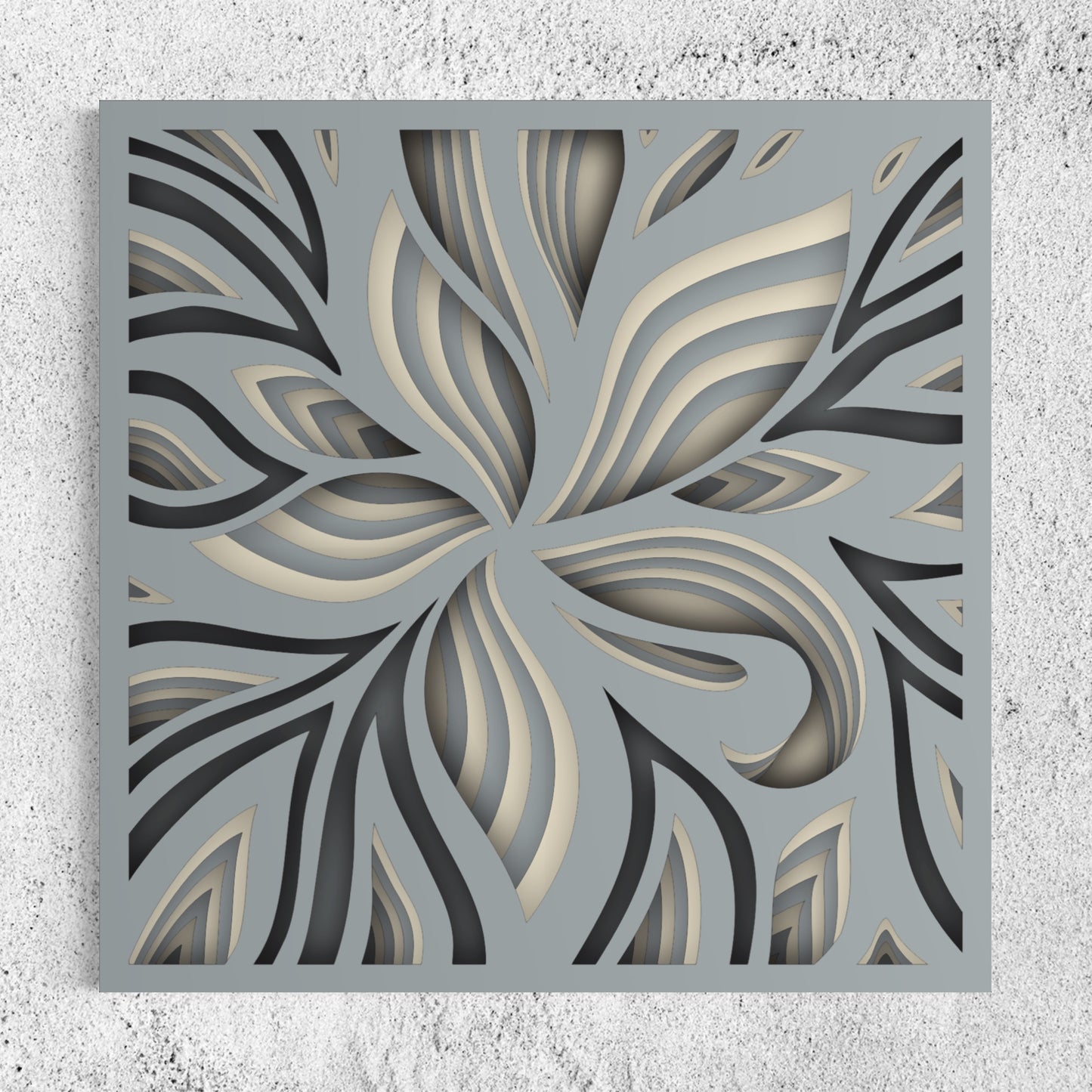 Lily Wooden Wall Art | 15 x 15 Inch | Color Hit Grey And Pearl Bush
