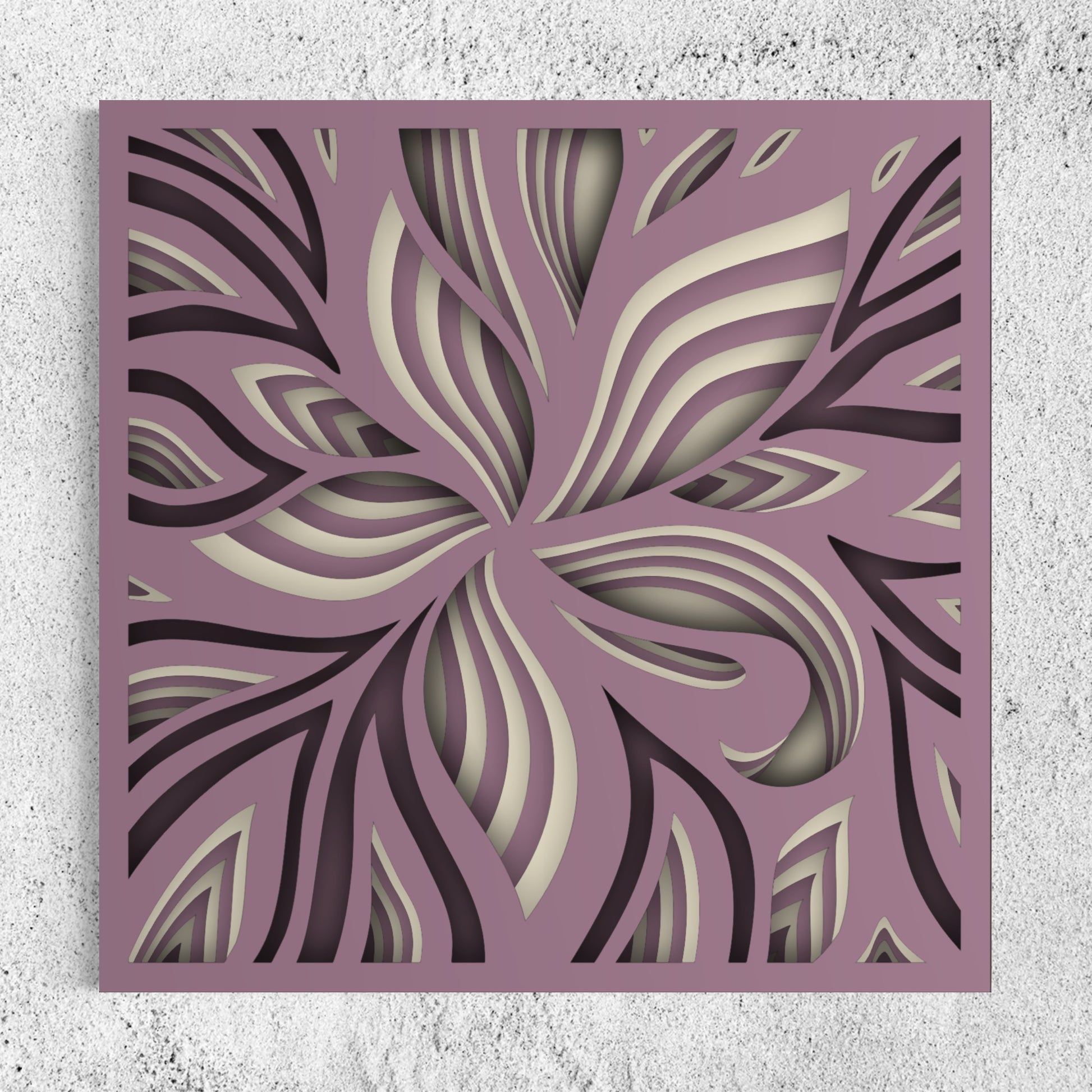 Lily Wooden Wall Art | 15 x 15 Inch | Color Oyster Pink And Pearl Bush 