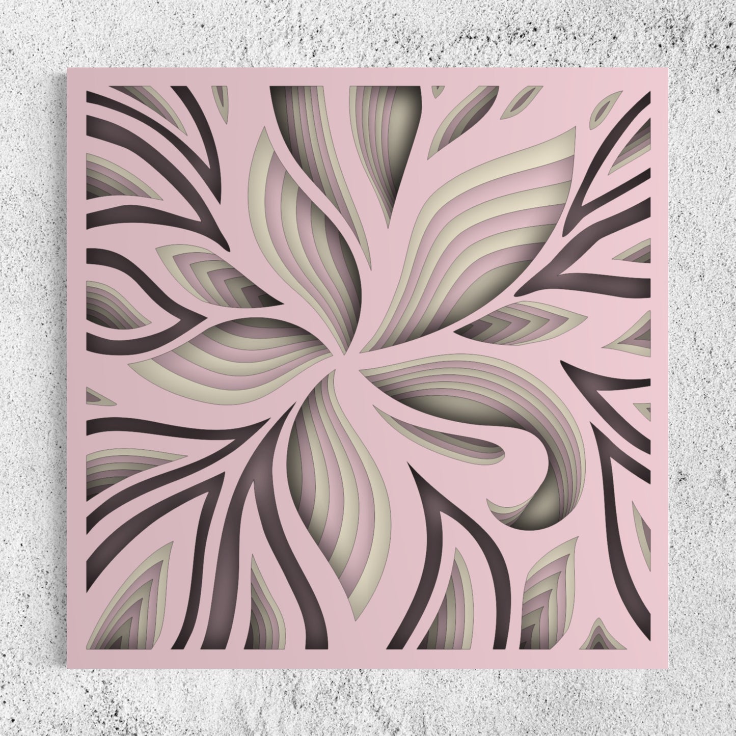 Lily Wooden Wall Art | 15 x 15 Inch | Color Oyster Pink And Pearl Bush 