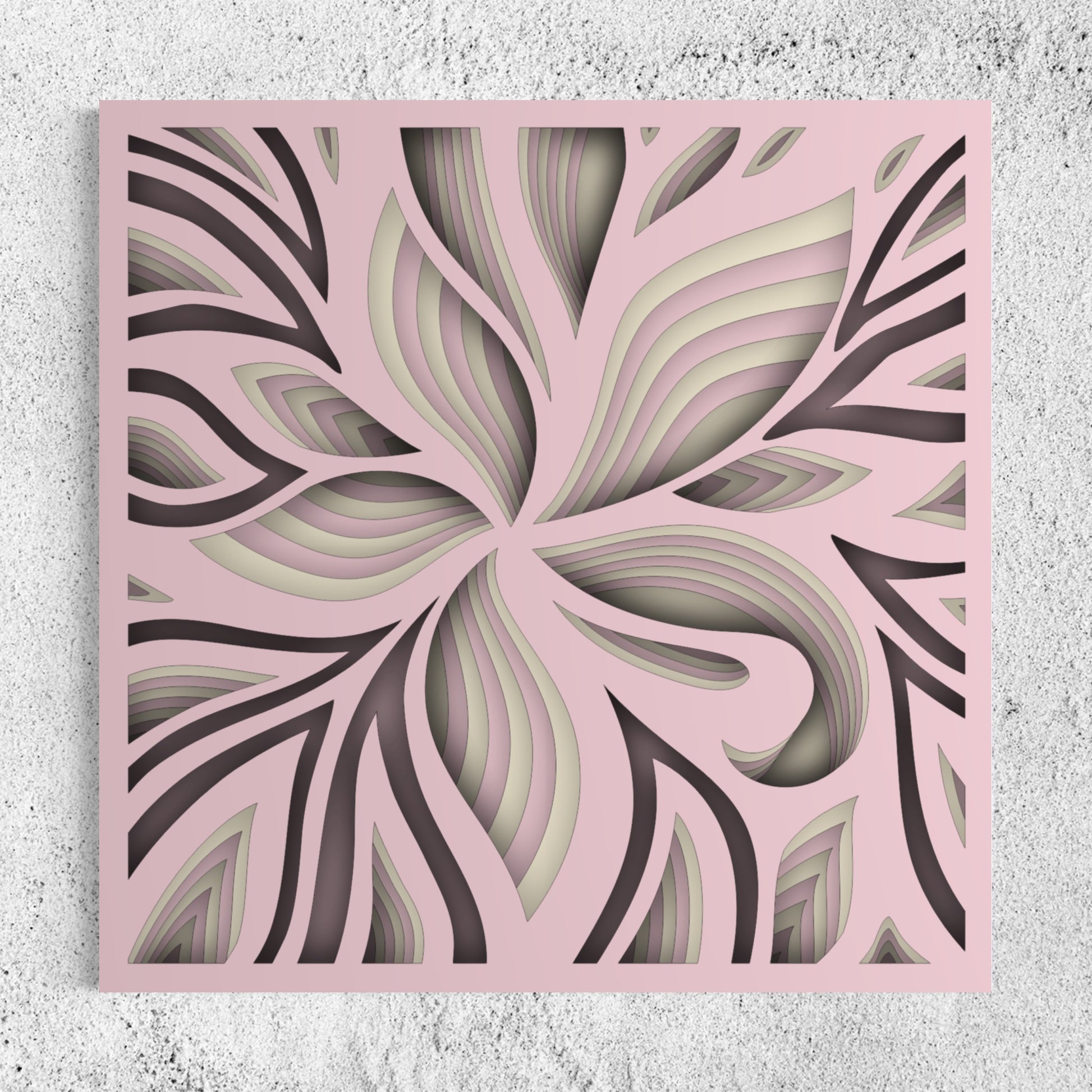 Lily Wooden Wall Art | 15 x 15 Inch | Color Oyster Pink And Pearl Bush 