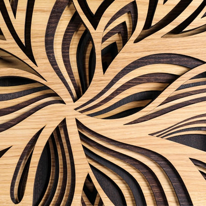 Lily Multi-Layer Wooden Wall Art | 15 x 15 Inch | White Oak