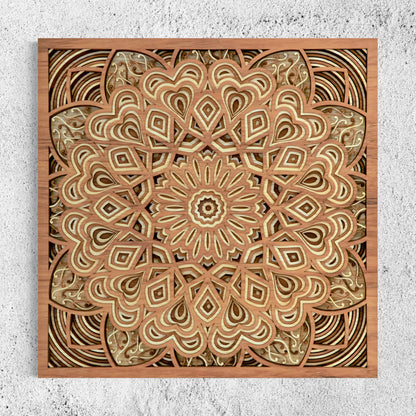 Astral Multi-Layer Wooden Wall Art | White Oak and Walnut