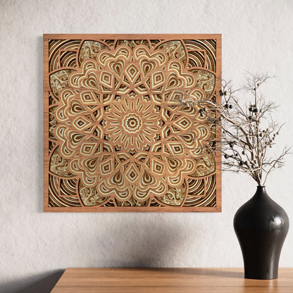 Astral Multi-Layer Wooden Wall Art | White Oak, Mahogany and Walnut