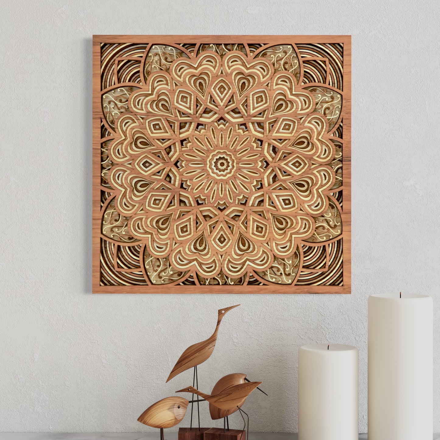 Astral Multi-Layer Wooden Wall Art | White Oak, Mahogany and Walnut