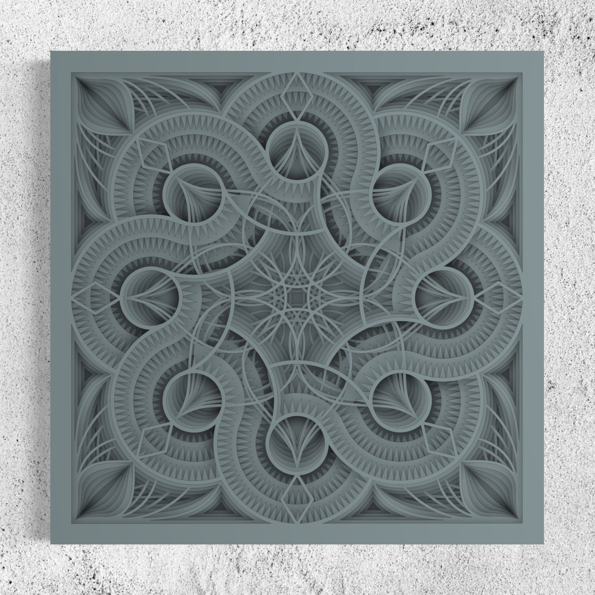 Mandala Wood Wall Art | Color Oslo Grey