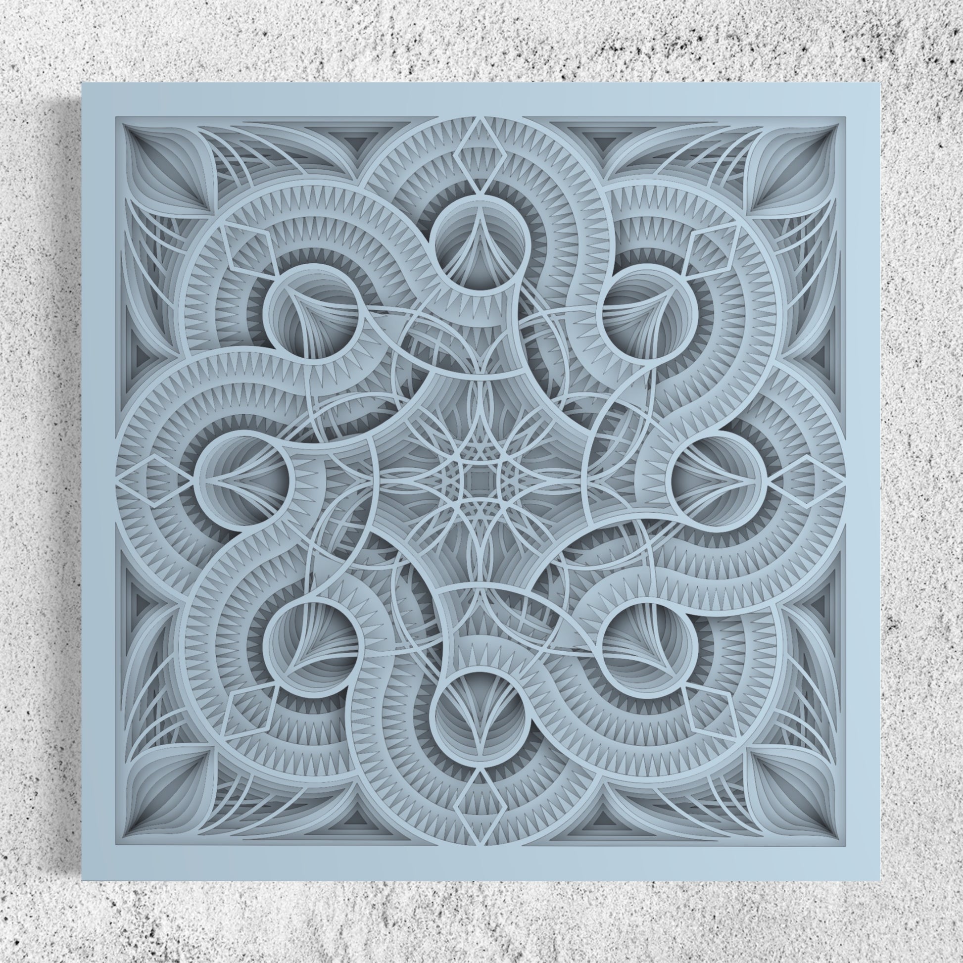 Mandala Wood Wall Art | Color Coral Blue